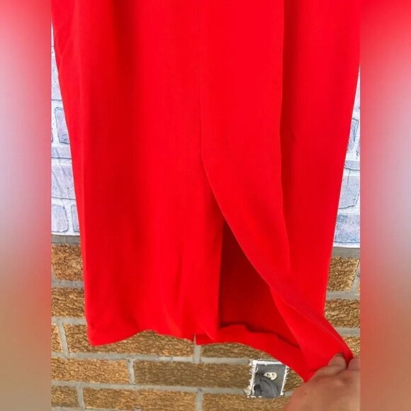 Victoria Beckham Off Shoulder Bandeau Dress in Tomato Red size 8 - Picture 10 of 16